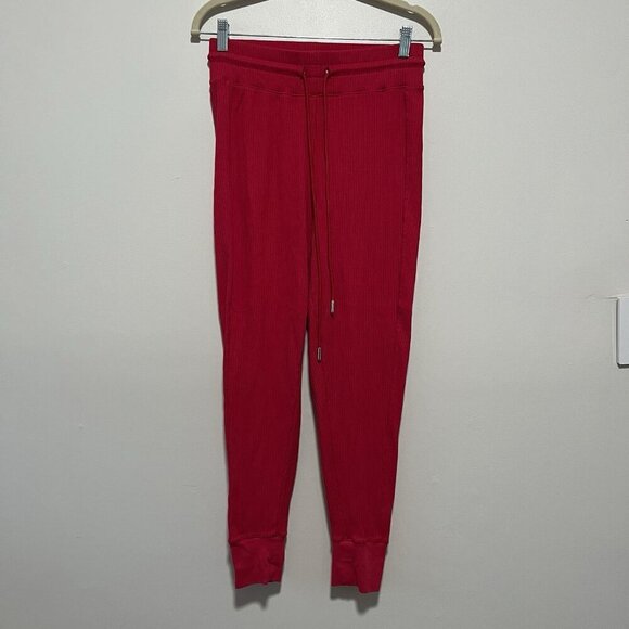 Anthropologie Daily Practice Henley Ribbed 2 Piece Lounge‎ Set Tank Joggers Pink - Picture 2 of 13